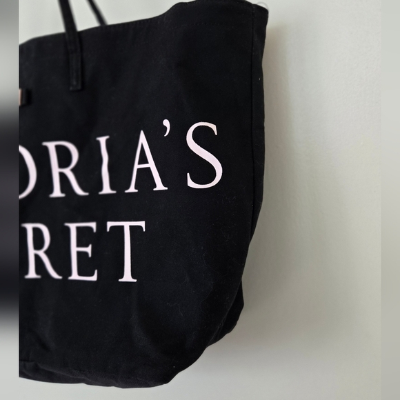 Victoria's Secret Extra Large Black Canvas Tote Bag - Picture 3 of 6
